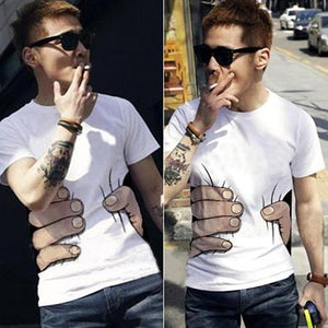 Summer 3d Broadcloth Big Hand Print