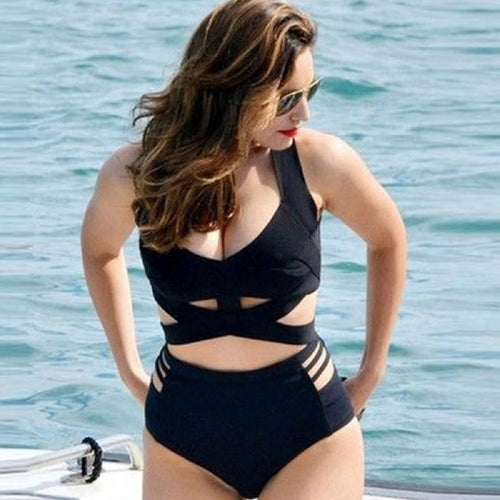 Plus Size Women Sexy Beach Swimsuit Bikini Set