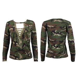 Fashion Women Long Sleeve Shirt Print Tops