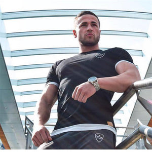 Men cotton Short sleeve Fitness t shirt