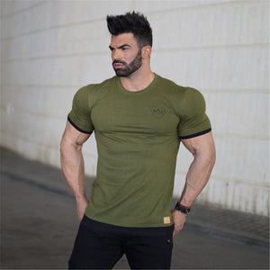 Men cotton Short sleeve Fitness t shirt