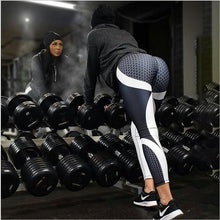 Load image into Gallery viewer, Mesh Pattern Print fitness Leggings Pants