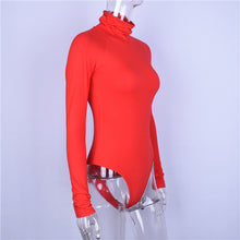 Load image into Gallery viewer, Hugcitar cotton long sleeve high neck skinny bodysuit