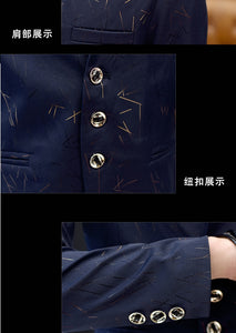 HO 2019 Men 's casual collar print suit