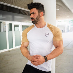 Men cotton Short sleeve Fitness t shirt