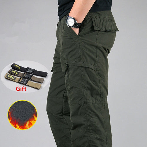 Men's Cargo Winter Thicken Fleece Cargo Pants