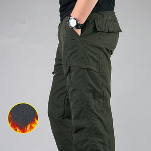 Men's Cargo Winter Thicken Fleece Cargo Pants