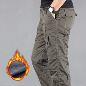 Men's Cargo Winter Thicken Fleece Cargo Pants
