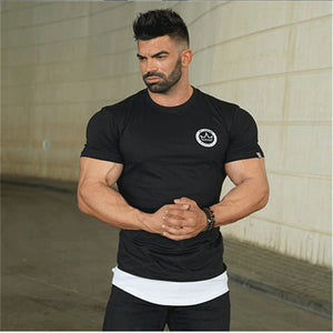 Men cotton Short sleeve Fitness t shirt