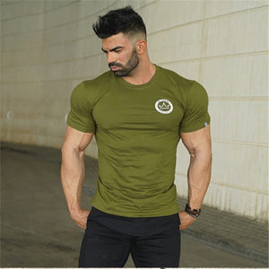 Men cotton Short sleeve Fitness t shirt