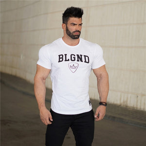 Men cotton Short sleeve Fitness t shirt