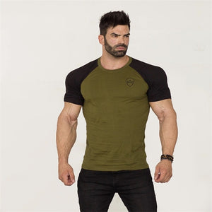 Men cotton Short sleeve Fitness t shirt