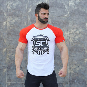 Men cotton Short sleeve Fitness t shirt
