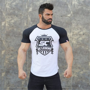 Men cotton Short sleeve Fitness t shirt