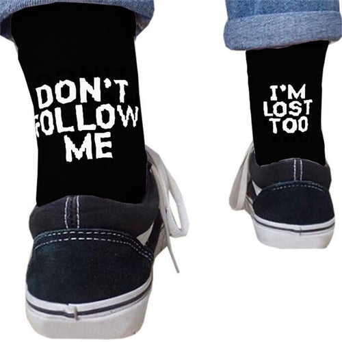 Drop ship men Humored words Printed socks
