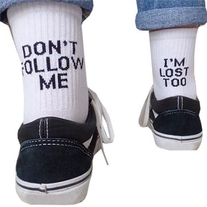 Drop ship men Humored words Printed socks