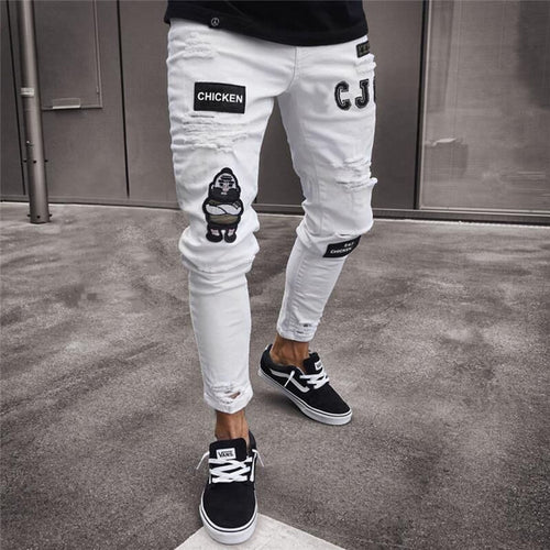 Men's Vintage Ripped Super Skinny Jeans