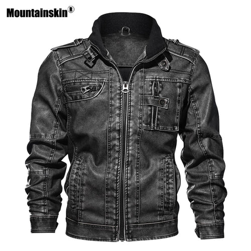 Mountainskin 7XL Men's PU Leather Jacket