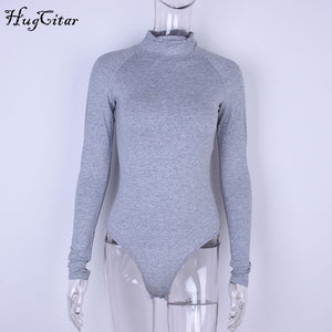 Hugcitar cotton long sleeve high neck skinny bodysuit