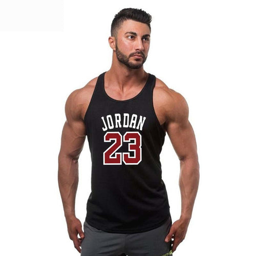 Men Vest Cotton Print Men Fitness Tank Tops