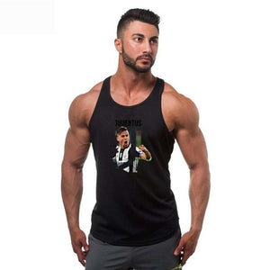 Men Vest Cotton Print Men Fitness Tank Tops