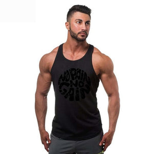 Men Vest Cotton Print Men Fitness Tank Tops