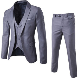 LAAMEI Mens 3Pc (jacket + Vest + Trouser)