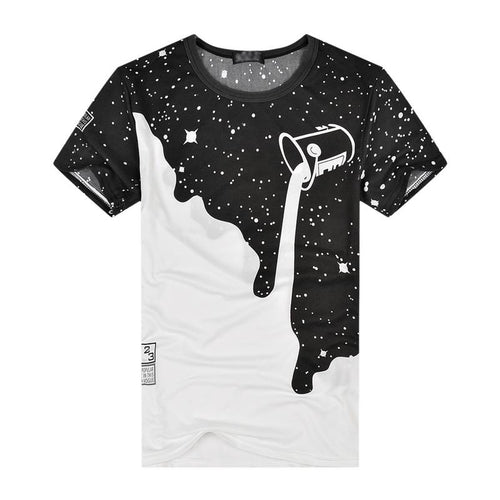 Milk Poured Pattern Inverted Milk 3D T-shirt