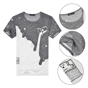 Milk Poured Pattern Inverted Milk 3D T-shirt