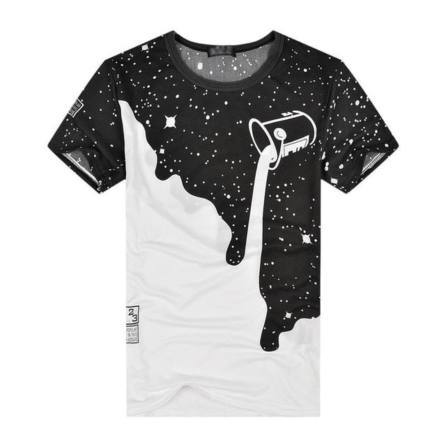 Milk Poured Pattern Inverted Milk 3D T-shirt