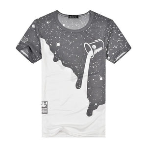 Milk Poured Pattern Inverted Milk 3D T-shirt