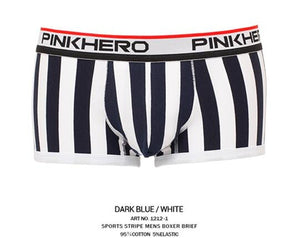 Pink Boxers Sexy Striped Hot Men Underwear