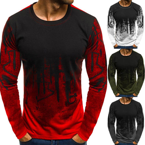 Top Casual T-shirt Men Cotton Long-Sleeve