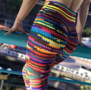 Mesh Pattern Print Leggings For Women Pants