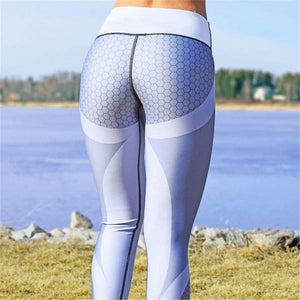 Mesh Pattern Print Leggings For Women Pants