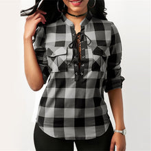 Load image into Gallery viewer, Women Long Sleeve Blouses Cotton Shirt